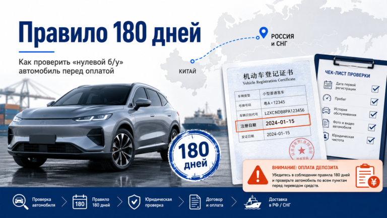 Правило 180 дней для авто из Китая: как проверить «нулевой б/у» автомобиль перед оплатой - Экспорт из Китая
